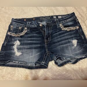 Miss Me Blue Denim Shorts